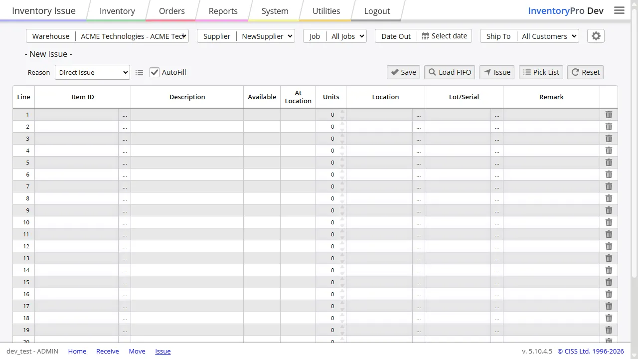 Shipping order fulfillment grid with pick status, allocated quantities, and order line details