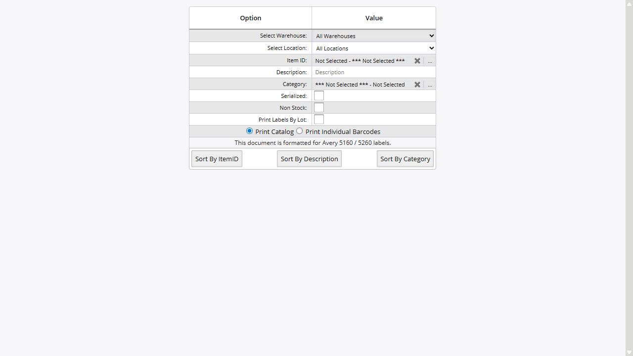 Barcode Catalog
